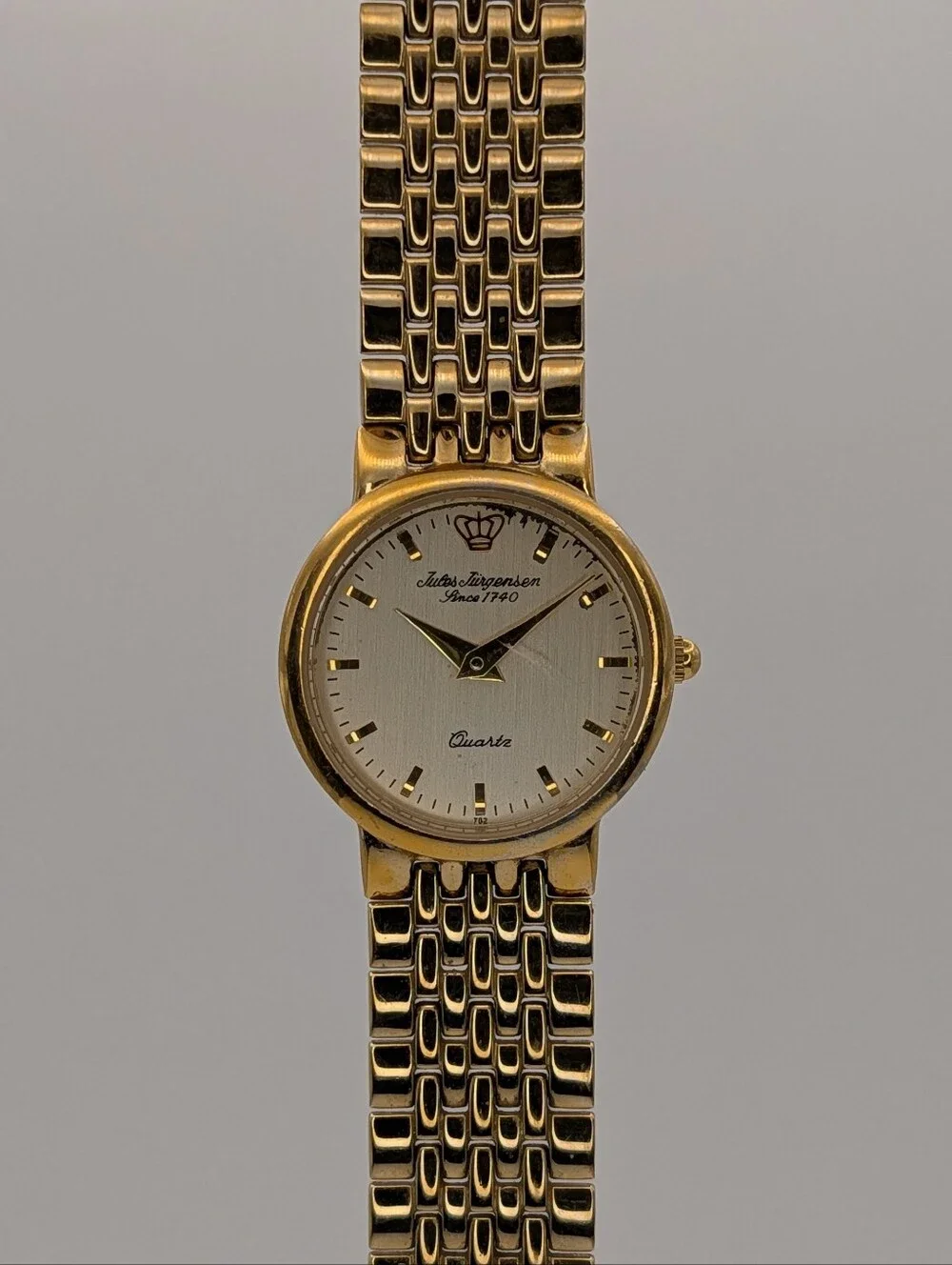 Jules Jurgensen Gold Tone Classic Link Bracelet Watch